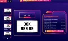 Biển số ngũ quý 30K-999.99 trúng đấu giá lần thứ 3, tiết lộ số tiền 