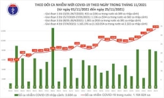 Ngày 25/11: Việt Nam ghi nhận thêm 12.450 ca mắc COVID-19 mới, 6.842 ca trong cộng đồng