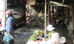 Quảng Nam: Cháy 8 ki ốt tại chợ Hà Lam, tiểu thương thiệt hại nặng nề