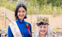 Hoa hậu Nông Thuý Hằng khởi đầu hành trình khuyến học tại Hà Giang