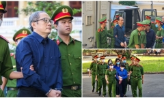 Hình ảnh cựu Giám đốc Bệnh viện TP.Thủ Đức cùng các đồng phạm tại phiên tòa sáng nay