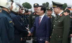 Chủ tịch nước chúc Tết cán bộ, chiến sĩ Bộ Tư lệnh Cảnh sát Cơ động 