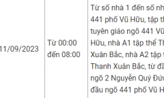 Thông báo lịch cắt điện Hà Nội ngày mai (11/9) – Cập nhật mới nhất