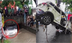 Ô tô chở sản phụ vừa sinh con lao xuống kênh, 4 người trong một gia đình tử vong thương tâm ở Ấn Độ