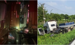 Tin tức tai nạn giao thông mới nhất ngày 1/12: Xe đầu kéo tông sập ta luy, lao khỏi đường cao tốc