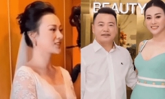 Xôn xao hình ảnh Phương Oanh rạng rỡ diện váy cưới
