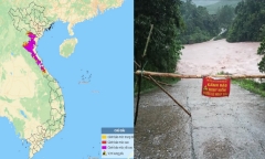 Miền Trung tiếp tục mưa lớn trên diện rộng do ảnh hưởng áp thấp nhiệt đới