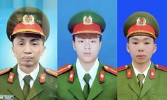 Lễ truy điệu và tiễn đưa 3 cán bộ, chiến sĩ cảnh sát PCCC được tổ chức tại Nhà tang lễ quốc gia