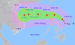 Bão Trà Mi di chuyển nhanh trên vùng biển phía Đông Philippines, cường độ tiếp tục mạnh thêm