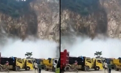 Clip: Sườn đồi bất ngờ đổ sập xuống mỏ đá, 8 công nhân tử vong ở Indonesia