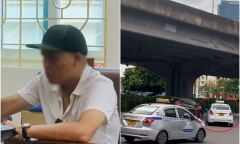 Xử lý tài xế taxi đi ngược chiều, gây náo loạn trên đường ở Hà Nội