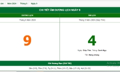 Xem lịch âm hôm nay 9/6/2024 - Âm lịch hôm nay 9/6 chuẩn nhất