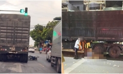 Xe đầu kéo va chạm xe máy, hai người phụ nữ thương vong 