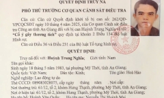 Công an tỉnh An Giang truy nã Huỳnh Trung Nghĩa