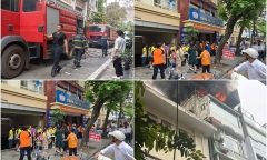 Clip: Cháy nhà dân cạnh Trường Tiểu học Thăng Long, sơ tán hàng trăm học sinh