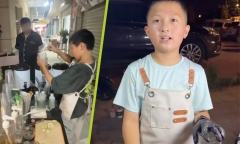 Bán trà sữa ở chợ đêm, nam sinh 11 tuổi kiếm hơn chục triệu đồng mỗi tháng