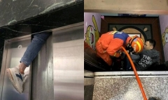 Người đàn ông bị thương nặng do vô tình bị kẹt một chân bên ngoài cửa thang máy