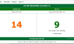 Xem lịch âm hôm nay 14/6/2024 - Âm lịch hôm nay 14/6 chuẩn nhất