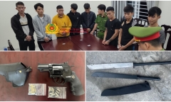 Khởi tố nhóm thanh thiếu niên gây rối trật tự, thu giữ súng và nhiều vũ khí nguy hiểm