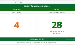 Xem lịch âm hôm nay 4/6/2024 - Âm lịch hôm nay 4/6 chuẩn nhất