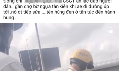 Công an TP.HCM xác minh clip tố CSGT đạp xe người vi phạm