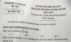 Kỳ thi tuyển sinh vào lớp 10 Phú Thọ: Đề thi, đáp án gợi ý môn Toán