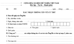 Thủ tục xin Giấy xác nhận thông tin cư trú năm 2023