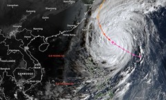 Siêu bão Champi bắt đầu gây gió mạnh, sóng lớn ở đông bắc Biển Đông