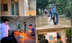 Trạm y tế ngập sâu, mất điện thầy thuốc chuẩn bị đèn dầu khám bệnh