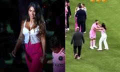 Khoảnh khắc vợ Messi nhận nhầm chồng trên sân gây