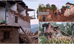 Động đất tại Nepal: Gần 160 người thiệt mạng, lực lượng cứu hộ dùng tay đào bới đống đổ nát 