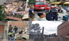 Hiện trường nhà 4 tầng bất ngờ đổ sập, giải cứu người mắc kẹt trong đống đổ nát
