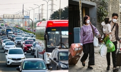 Người dân lỉnh kỉnh đồ đạc, ùn ùn trở lại Hà Nội dù chưa hết kỳ nghỉ Tết