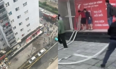 Hà Nội: Cháy cửa hàng điện thoại, người dân phá cửa dập lửa