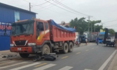 Tin tức tai nạn giao thông mới nhất ngày 9/6: Tai nạn liên hoàn giữa xe ben, xe máy và ba gác máy khiến một người bị thương nặng