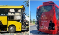 Ba xe khách tông liên hoàn trên Quốc lộ 1, hàng chục hành khách hoảng loạn