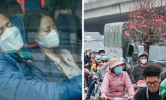 Người dân ùn ùn về quê ăn Tết, cửa ngõ Hà Nội và TP.HCM kẹt cứng nhiều giờ