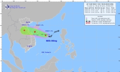 Thông tin mới nhất về hướng di chuyển của áp thấp nhiệt đới trên Biển Đông