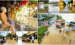 Hình ảnh phố cổ Hội An ngập trong biển nước sau trận lũ lớn nhất từ đầu năm 
