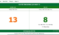 Xem lịch âm hôm nay 13/6/2024 - Âm lịch hôm nay 13/6 chuẩn nhất
