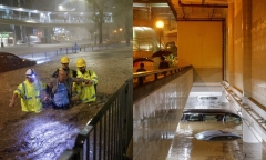 Hong Kong hứng chịu đợt mưa lớn nhất trong 140 năm qua, nước lũ mênh mông
