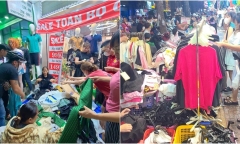 Quần áo xả tràn vỉa hè ngày cận Tết, người dân chen chân mua thời trang “đại hạ giá”