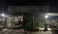 Người phụ nữ bị chết cháy trước căn tin trường cấp 2 ở Tiền Giang