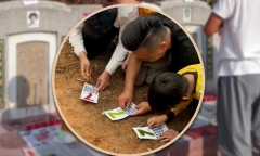 Vươn mình sau trúng số: Cào vé số trước mộ tổ dịp Tết Thanh minh, nam thanh niên vỡ òa trong hạnh phúc