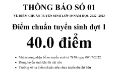 Trường THPT đầu tiên của Hà Nội công bố điểm chuẩn vào lớp 10 là bao nhiêu?