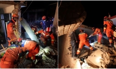 Khung cảnh đổ nát tại hiện trường trận động đất khiến 111 người thiệt mạng ở Trung Quốc