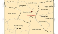 Hai trận động đất liên tiếp xảy ra ở Quảng Nam và Kon Tum sáng nay