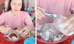 Cô gái hồn nhiên đổ ồ ạt gia vị vào món ăn khiến dân mạng toát mồ hôi hột