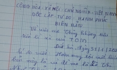 Đưa mẹ giữ tiền lì xì, học sinh tiểu học làm biên bản cam kết với các điều khoản 