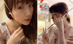 Người phụ nữ gây kinh ngạc bởi khả năng dùng dái tai làm những việc 
